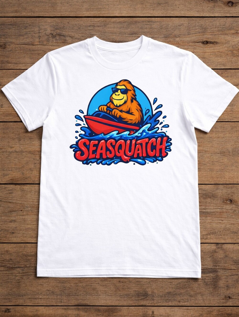 Unisex SeaSquatch White Graphic Tee
